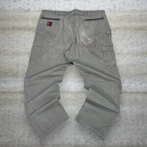 Wrangler Riggs Carpenter Pants Hazel Tan Canvas Baggy Wide Leg Fit